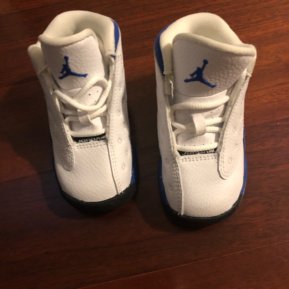 Toddler size 5 blue and white Jordan